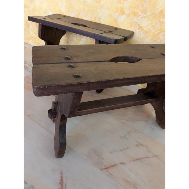 Rustic Mid-Century Rustic Benches, 1950, Set of 2 For Sale - Image 3 of 13