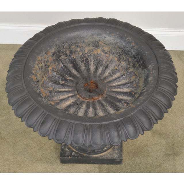 Antique Set 3 Cast Iron Garden Urn Planters Possibly j.w. Fiske For Sale - Image 12 of 13