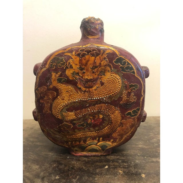 1920s Sake Canteen Dragon Accent For Sale - Image 5 of 9