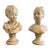 1970s Marwal Industries Chalkware Alabaster Victorian Boy and Girl Busts - a Pair For Sale