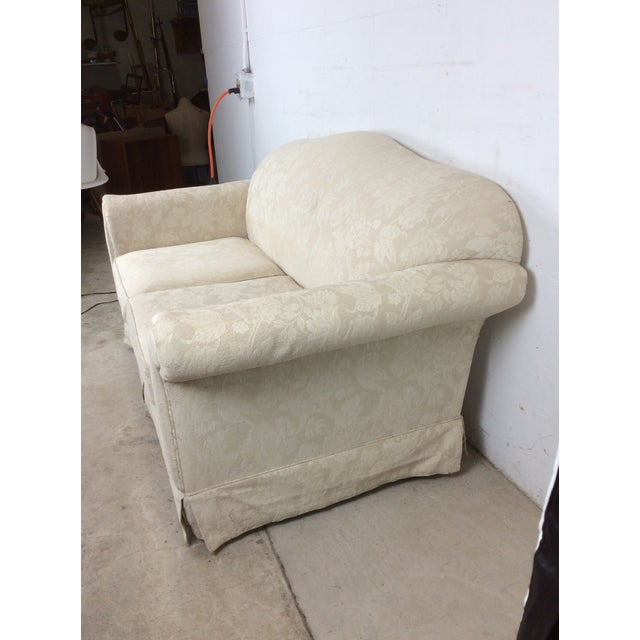 Vintage White Floral Loveseat With Throw Pillows For Sale - Image 9 of 18