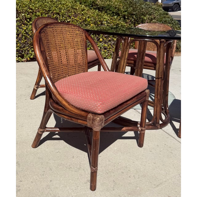 Late 20th Century Authentic McGuire Caned Back Dining Chairs, a Set of 4 For Sale - Image 9 of 14
