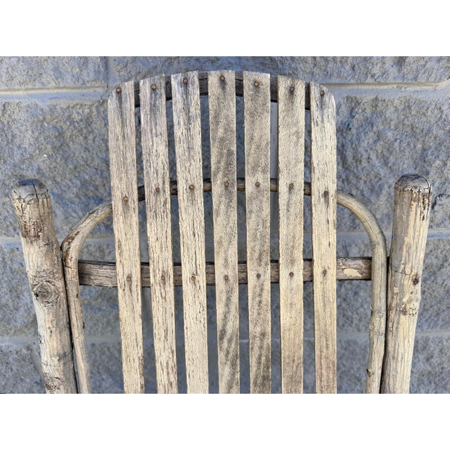 Handmade Vintage Folk Art Weathered Twig Rocking Chair For Sale - Image 11 of 12
