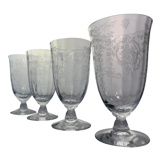 Vintage 1930s Fostoria Navarre Crystal Stemware Set of 4 Chairish