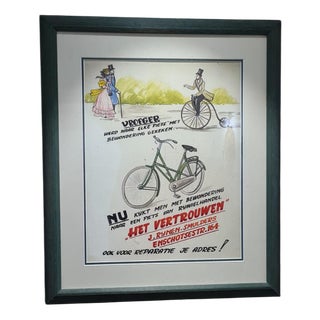 Dutch Bicycle Advertising Poster, 1970s For Sale