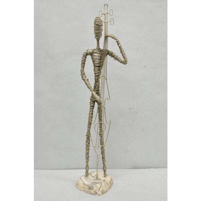 Vintage Mid Century Modern Brutalist Wire Musician Band Figure Sculpture - Set of 2 For Sale - Image 16 of 17
