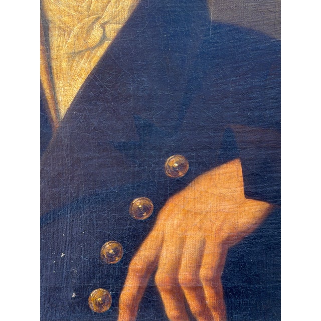 Unknown. Depicting a Gentleman in Pose, 1800s, Oil on Canvas For Sale - Image 4 of 6