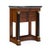 An elegant French Empire side table, circa 1810, combining richly figured mahogany with striking detached ebonized...