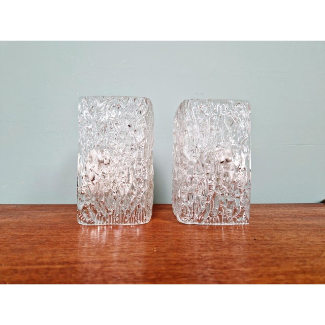 Glass Frosted Glass Wall Lamps by J. T. Kalmar, 1970s, Set of 2 For Sale - Image 7 of 14