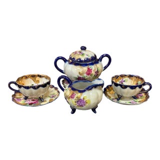 Japanese Nippon 8-Piece Porcelain Tea Service / Set, Circa 1900 For Sale