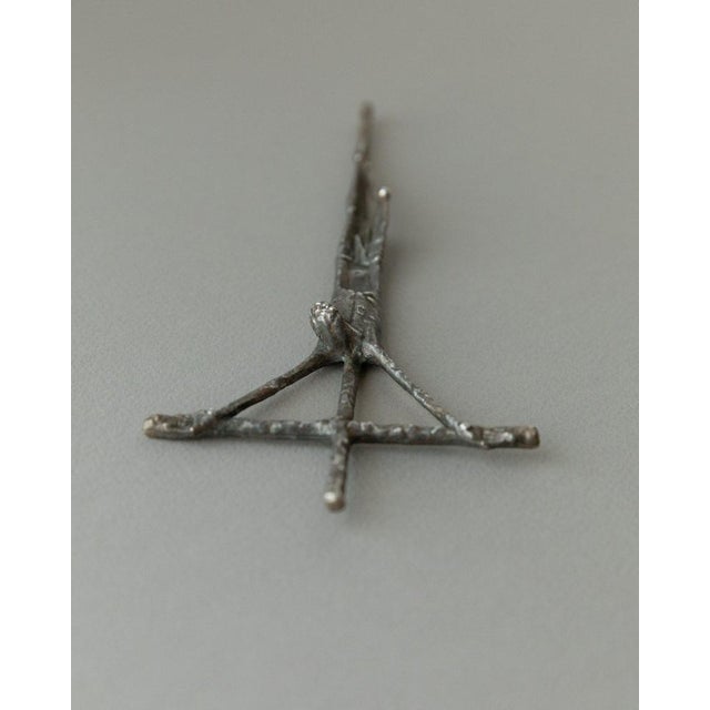 Austrian Catholic Bronze Jesus on the Cross Crucifix by E. Huber, 1983 For Sale - Image 9 of 12