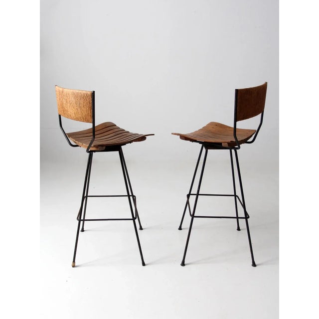 Mid-Century Stools Pair For Sale - Image 9 of 11