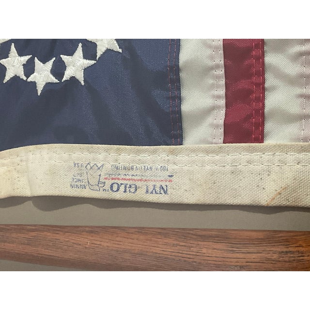 Red Yacht Ensign on Pole in Shadowbox Frame For Sale - Image 8 of 10