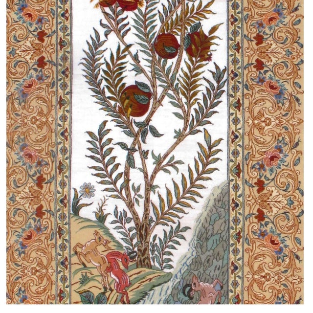 The rug here is designed using an ivory background and the ornaments are symmetrical and balanced. The quality of the rug...