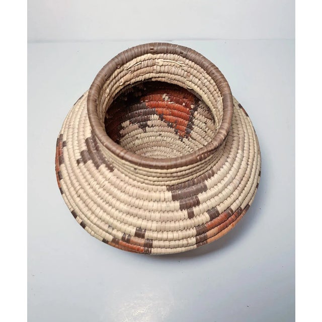 Textile Vintage African Tribal Style Hand Woven Coil Baskets - 2 Piece Set For Sale - Image 7 of 9