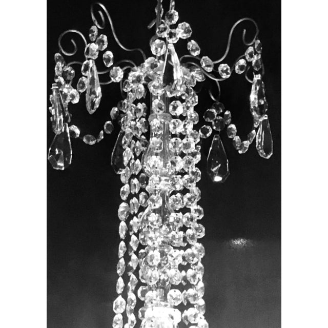 Palatial 19/20th Cent Thirty Light French Crystal & Brass Column Form Chandelier For Sale - Image 4 of 13
