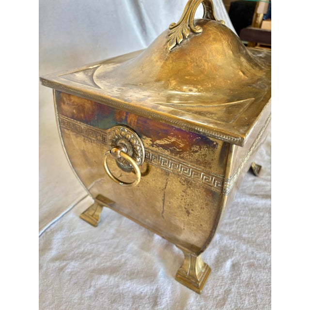Late 19th Century English Brass Fireplace Box For Sale - Image 4 of 12