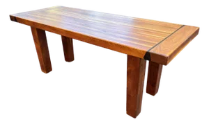 Vintage Solid Walnut Handmade Parsons Table