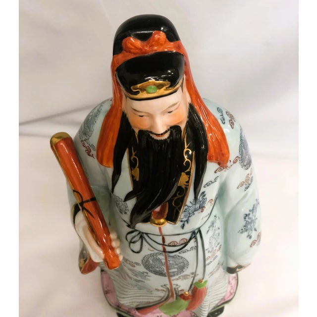 1940s Vintage 1940s Fu Xing Chinese God of Good Fortune Figurine For Sale - Image 5 of 7
