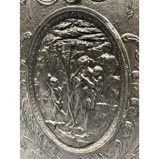 Late 1800s Cast Iron Summer Fireplace Door/Grate/Screen For Sale - Image 4 of 13
