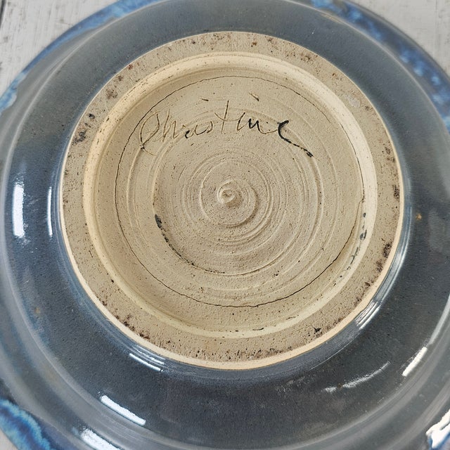 Southwestern Studio Art Pottery Bowl With Sculptural Lizard Relief 12.25" For Sale - Image 14 of 14