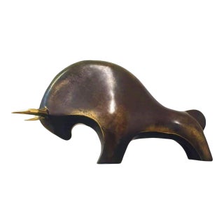Abstract Bull Abstract Bronze Sculpture For Sale