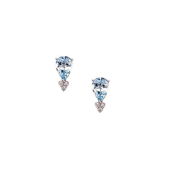Natural Aquamarine Diamond Earrings 14k Gold 3.07 TCW Certified For Sale - Image 12 of 12