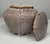 Unique footed jar with lid is hexagon in shape. The brown undercoat with a white glaze creates a unique texture and...