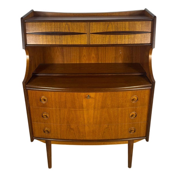 Danish Teak Cabinet with Drawers and Pull-Out Desk, 1960 For Sale