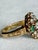 Mid 20th Century Vintage Victorian Revival 925 Sterling Silver Gold Vermeil Green Gemstone Marquise Cluster Ring, Size 7.5 For Sale - Image 5 of 8