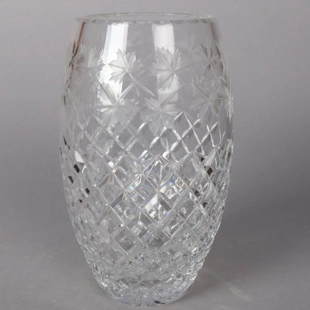 Traditional Antique Hawkes School Brilliant Cut Crystal Maple Leaf Vase, 20th Century For Sale - Image 3 of 9