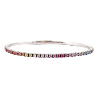 Natural multi sapphire 1.87cts bracelet in 18k gold For Sale