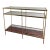 1990s Williams Sonoma Home Terrace Brass & Glass Console Table For Sale