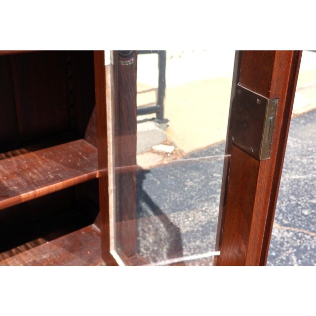 Late 19th Century Victorian Walnut Glazed Library Bookcase With Drawers For Sale - Image 10 of 14