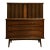United Furniture Vintage Mid Century Modern Curved Highboy Dresser C. 1960s, Attributed For Sale