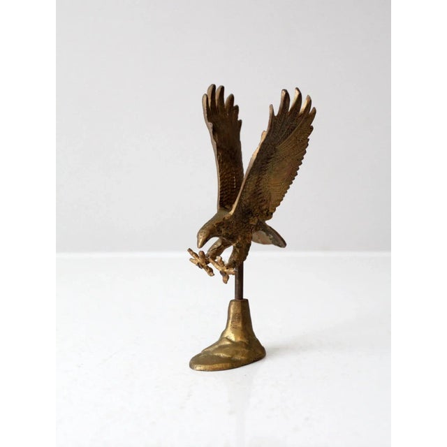Vintage Brass Eagle Sculpture For Sale - Image 4 of 11