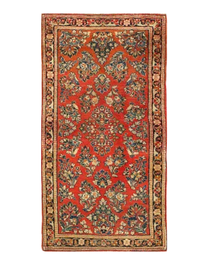 1920s Vintage Pasargad Persian Rust Antigue Sarouk Rug- 2′3″ × 4′4″
