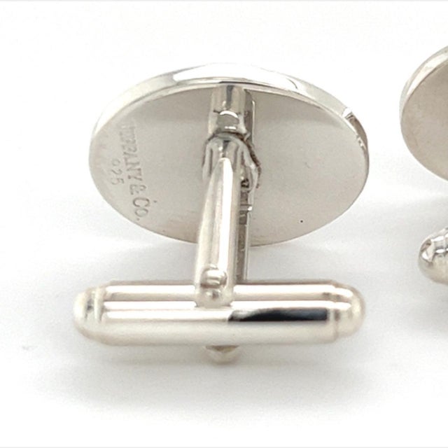 1990s Pair of Tiffany & Co Estate Sterling Silver Cufflinks For Sale - Image 9 of 9
