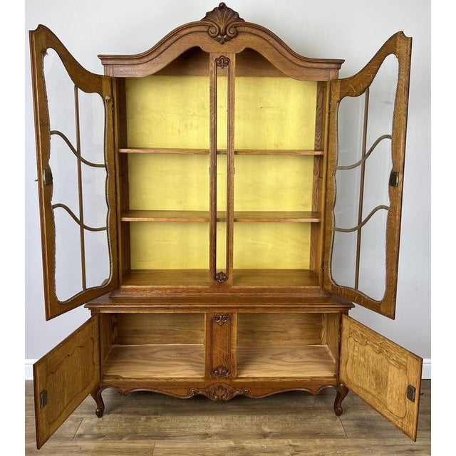 Vintage Louis XVI French Oak Display Cabinet For Sale - Image 13 of 14