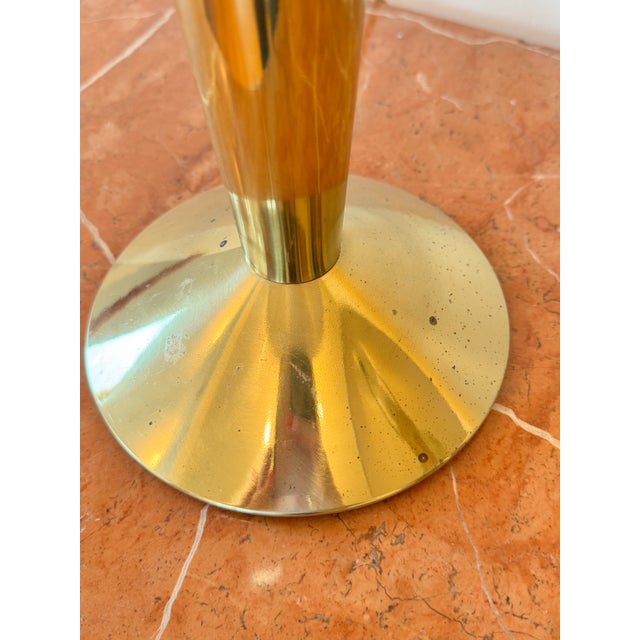 1960s Stiffel Brass Torch Form Table Lamps—a Pair For Sale In Detroit - Image 6 of 12