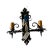 Circa 1920’s Forged Iron Double Sconce With Velvet Leopard Shades For Sale - Image 4 of 4