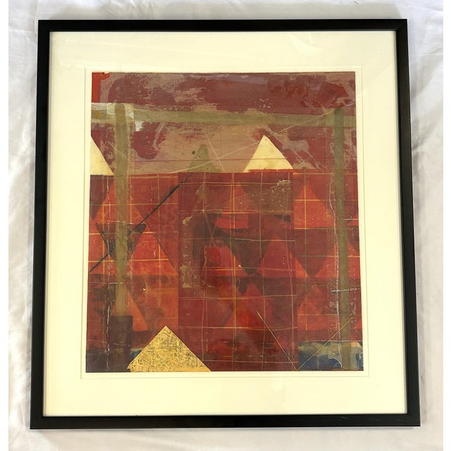 C1979 Original Steven Sorman (American 1948-Present) Mixed Media Framed Collage 'Untitled Red' For Sale In West Palm - Image 6 of 18