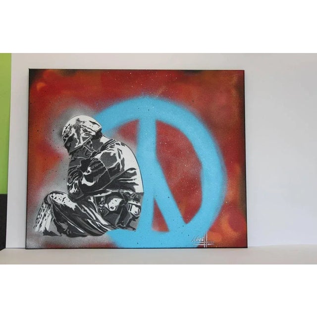 Why - Blue Version - 2018 KIKI "has a predilection for the use of supports and mediums resulting from urban art: it...