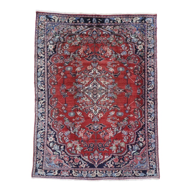 Vintage Persian Mahal Rug - 06’10 X 09’03 For Sale