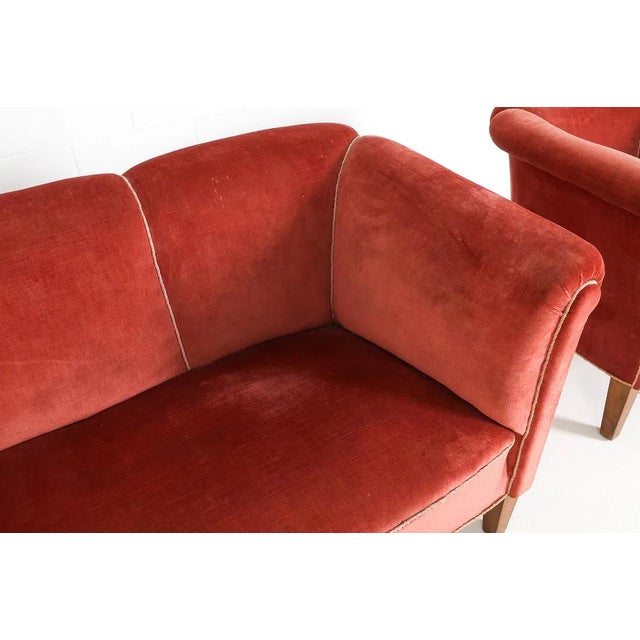 1940s Danish Mid Century Modern Sofa and Chair - 2 Piece Set For Sale - Image 12 of 14