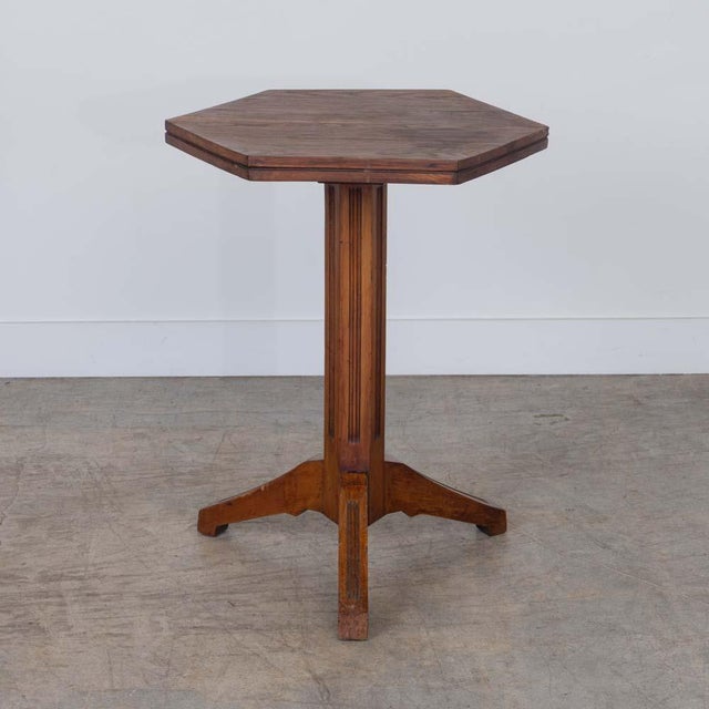 1920s Antique French Oak Pedestal Table For Sale - Image 4 of 15