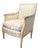 Early 20th Century Louis XVI Style Bergere Chair Floral Upholstery- Petite Sized For Sale
