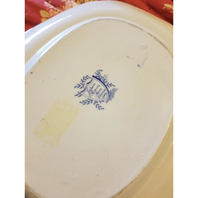 English Antique Blue and White Platter For Sale - Image 3 of 7