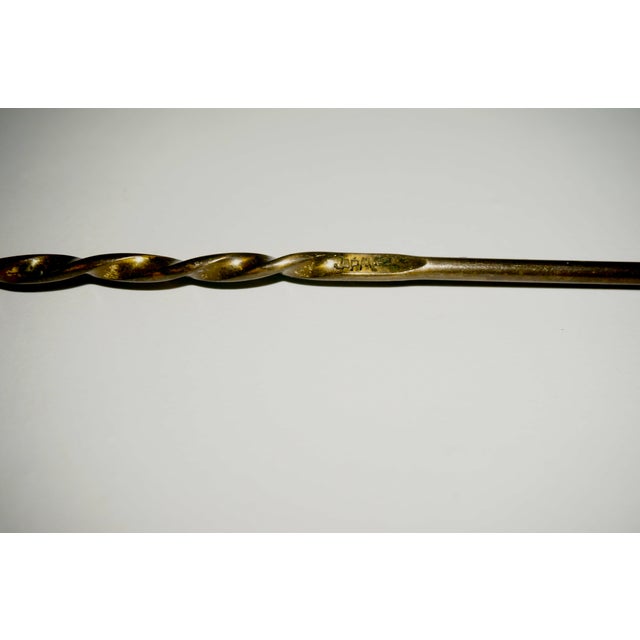 Antique 19th Century Brass Chamberstick Set | Features Rare Ejector Model & Threaded Baluster With Vintage "Japan" Snuffer For Sale - Image 11 of 11