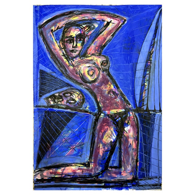 Early 21st Century Mathias Wunderlich, Nude with Mirror and Skull, 2026, Acrylic Painting Canvas For Sale - Image 5 of 5